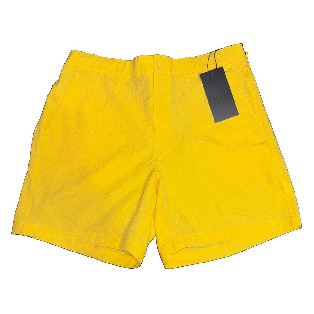VRST Men's YELLOW 6” Resort RELAXED Fit SEERSUCKER Short NWT Medium
